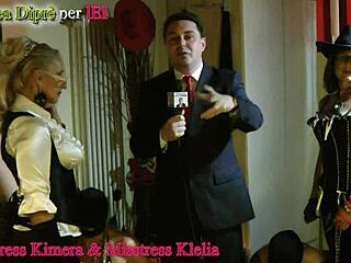 Blowjob and dildo play with Andrea diprè and her female slaves