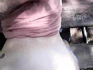 Taboo park sex with big step bro Peaches and his younger lover