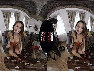 Watch a hot brunette in VR with big ass and tits