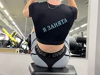 sweaty couple engages in hot sex right after gym workout