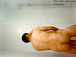 Aussie Asian solo session in the bathroom
