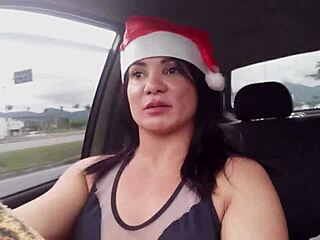 bianca went to ask santa for a gift and ended up riding peruvian christmas cock.