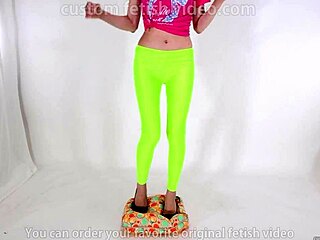 A stunning woman with gorgeous legs teases with her footwear