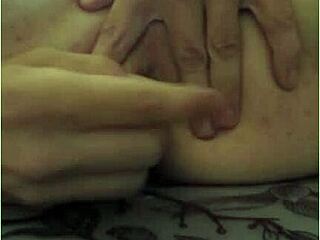 Shemale Selffucks with Toy and Cums Hard