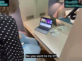 Sex with a stranger girl from the casino unfolds