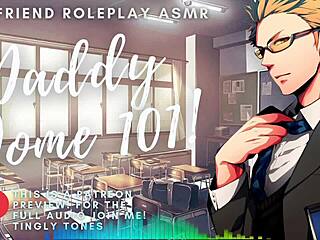 Dominant teacher offers extra help in roleplay.