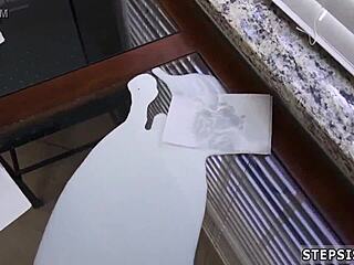 Teen stepsister gives head to stepbrother while sucking banana