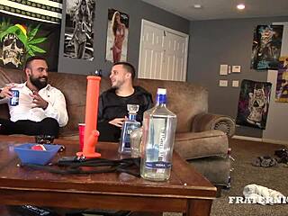 Gay professors get together for some hot group sex