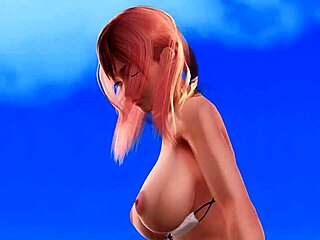 Honoka poses nude on beach with big tits and ass