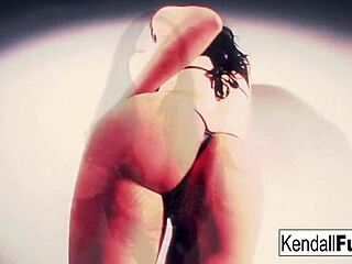 Kendall's skinny body teases her pussy with intense fetish vibe