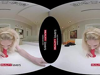 A British tattooed babe's VR joyride in softcore video