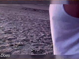 flashing tits under the sunset sky