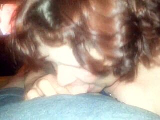 The Milf Gives A Detailed Blowjob And Handjob To The Monster Cock On His Birthday, Swallowing Cum.