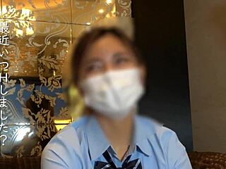 Masked amateur black gal cabaret girl masturbates before creampie in individual shoot.