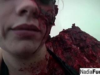 Hot Zombie Teases Her Wet Slit Between Thighs