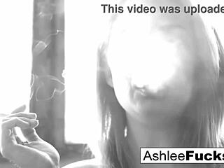 Ashlee Graham smokes while flaunting natural tits