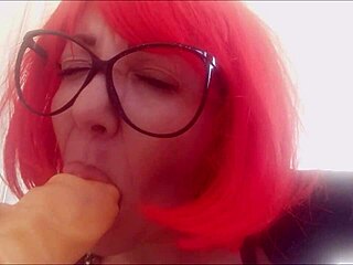 Dirty talking MILF begs for cum in mouth from her lover