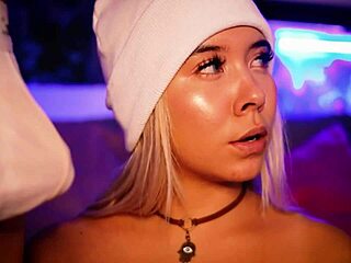 why is the horny blonde teasing her stepbrother's cock in boxers?