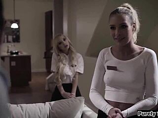 Young women please their chauffeur with oral sex and intercourse to earn a bonus