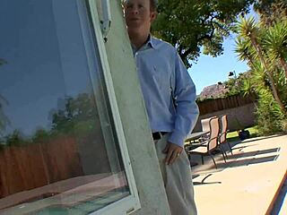 Brunette teen gets fucked while sunbathing