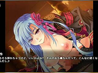 Asian cartoon princess in red dress submits to erotic desires