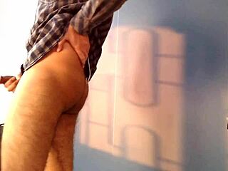 I stroke my shaved big cock