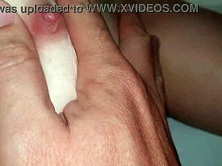 This naughty redhead takes dick in panties and holds the cum after he cums