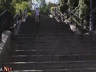 Stockings Brit Rubs Pussy