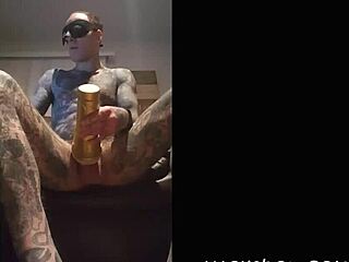 Tat Jack's hot solo session with Fleshlight and cum