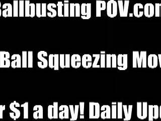 femdom duo punishes with ball kicking and humiliation