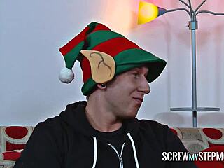 Brunette Milf Gives Christmas Blowjob And Pussy Oral Surprise