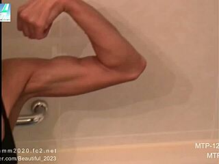 Muscular Japanese Bodybuilder in Natural Muscle Anime Fetish Scene