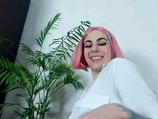 A naughty girlfriend's deepthroat skills and big booty on display