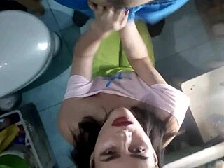 A wild and passionate girl gives me an unforgettable blowjob in the restroom
