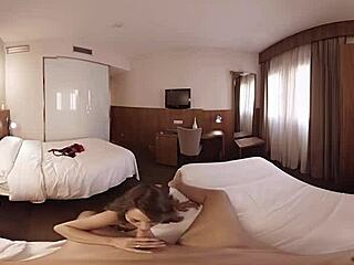 brunette with big tits fucked in hotel room pov?