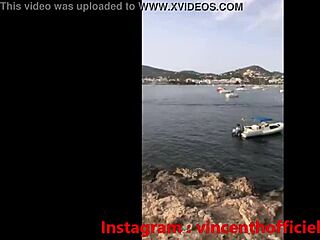 Blonde teen in bikini teases on spring break holiday. Instagram influencer Vincent joins the fun.