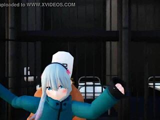 Sagiri Izumi performs raspberry dance in monster toon style