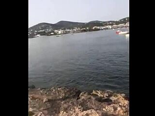 Blonde teen in bikini teases on spring break holiday. Instagram influencer Vincent joins the fun.