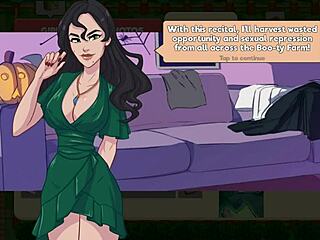 Nutaku Booty Farm Hentai Game with Busty Brunette