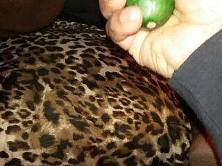 Doggystyle position with bent over curly-haired girl and toe play