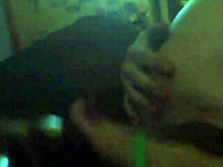 Huge slut dominates with massive dildo