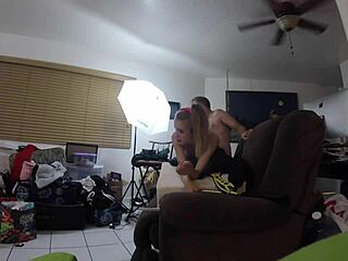 spandex fetish girl moaning with ass and cum in costumes