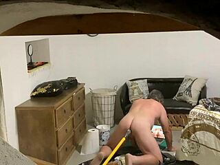 Peeping tom watches unsuspecting couple intensely