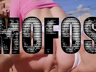 Horny tattooed Lya Missy bends over for Jordi's monster cock dominating her pussy outdoors.