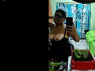 Old woman dresses as dracula on halloween showing big natural tits for homemade sex