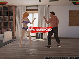 Ethan and Olwen's 3D wrestling match turns into steamy sex session