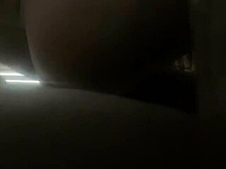 A busty neighbor gets analized and cummed on on the stairs