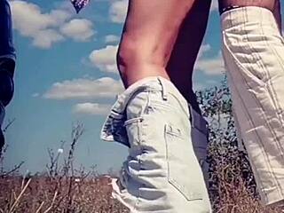 She licked his cock passionately, then he sprayed cum all over her lips in a hot cumshot.