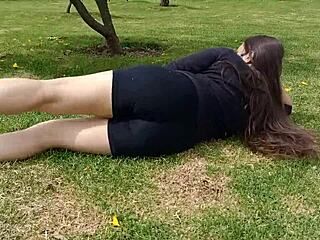 Latina Teen Exercises Without Panties In Short With Hole