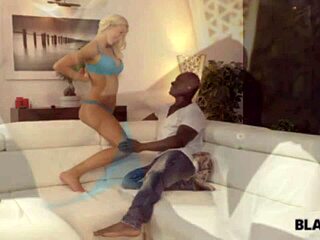 I watch the muscled bull and blonde hottie in black4k scene